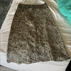 Silk snake print skirt